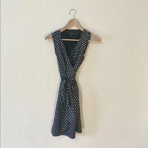 Banana Republic Navy Polka Dot Wrap Dress